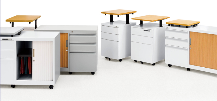 Steel Furniture|Steel Cabinet|Office Furniture|Floor cabinet with rolling door and 3 drawers|���Ź��ļ���